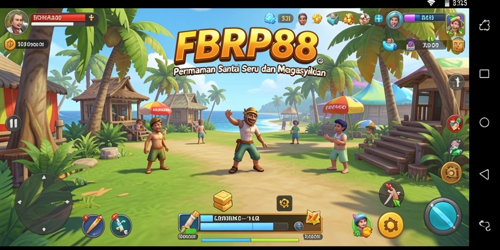 Tampilan dominasi gameplay FBRP88 yang cerah dan menghibur.