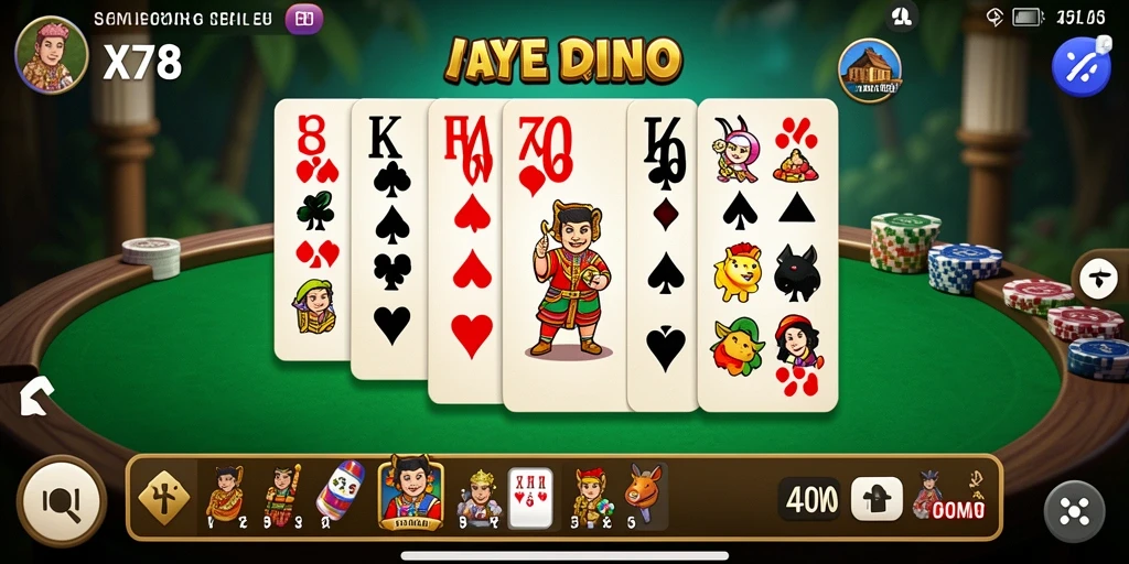 Screenshot X78 menampilkan momen seru di permainan Domino.