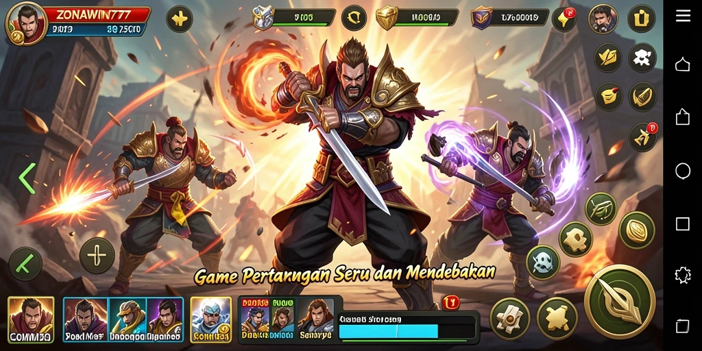 Menampilkan pertarungan seru dalam ZONAWIN777 dengan karakter unik.